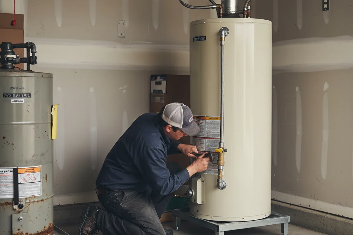 Water heater and shutoff valve replacement in Garden City