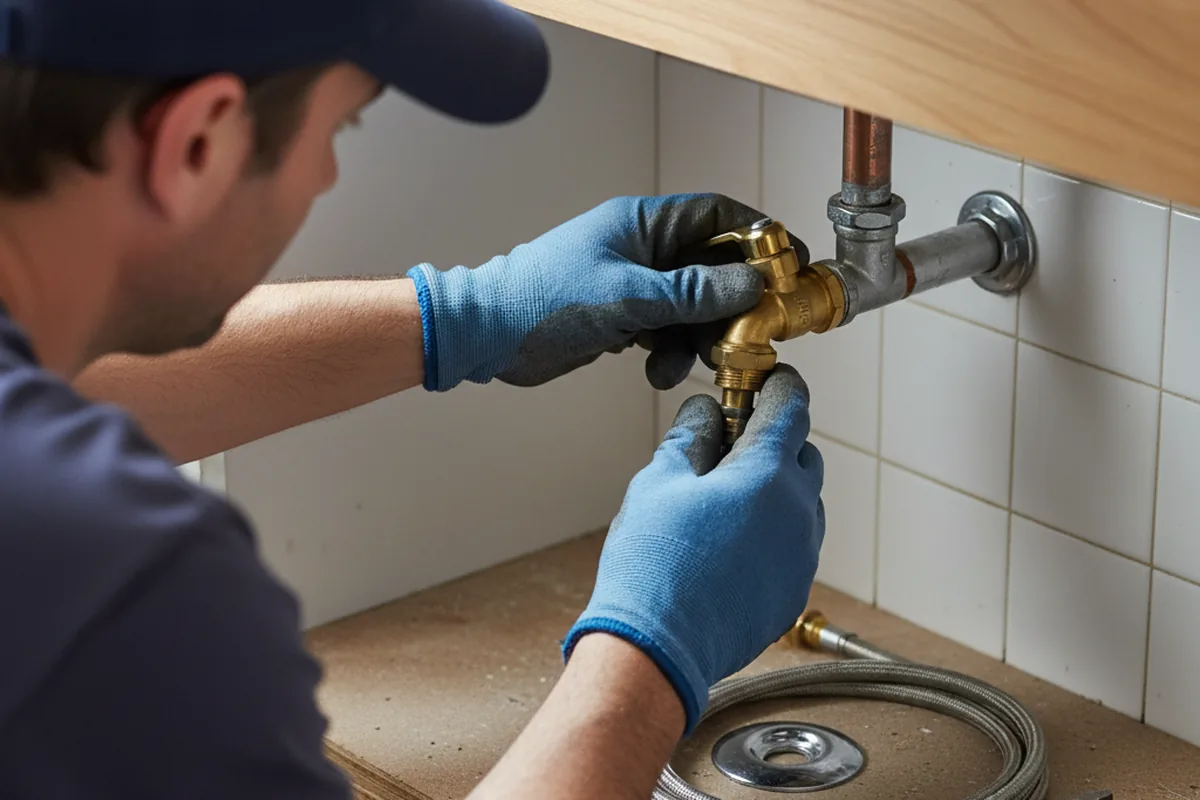Shutoff valve and fitting work during Well Pump Repair in Garden City